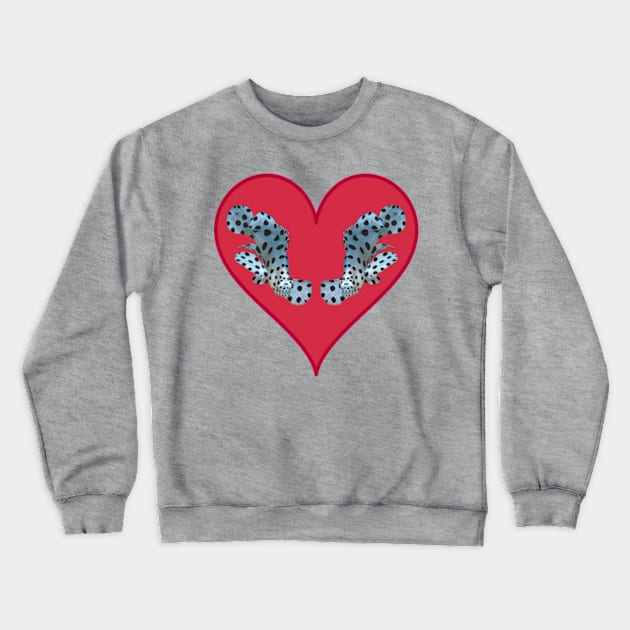 Cute motif of a fish | Small fish in a red heart | Crewneck Sweatshirt by Ute-Niemann